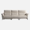 Luxury Beige Recline Chair 3-Seat Sofa