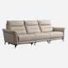 Luxury Beige Recline Chair 3-Seat Sofa