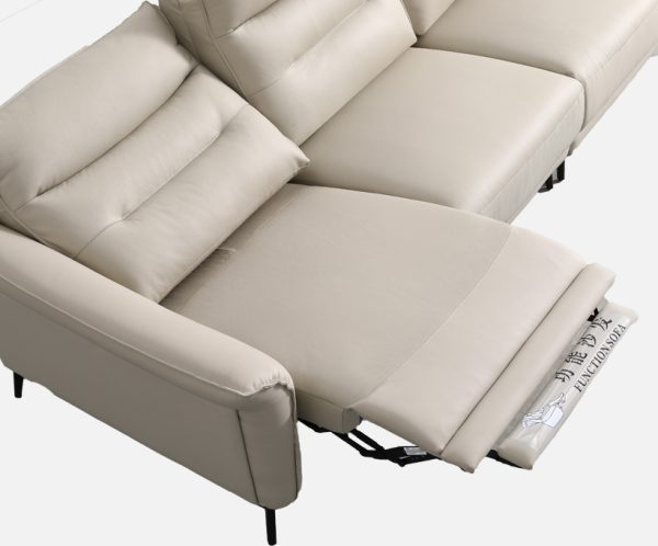 Luxury Beige Recline Chair 3-Seat Sofa