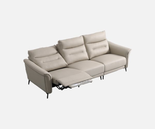 Luxury Beige Recline Chair 3-Seat Sofa
