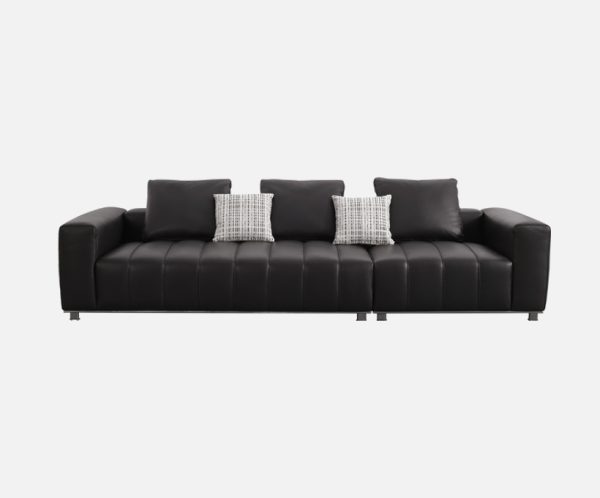 Minimalist Straight Leather Sofa