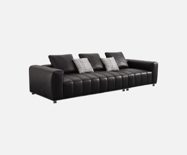 Minimalist Straight Leather Sofa