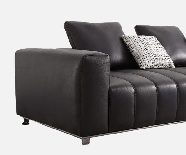 Minimalist Straight Leather Sofa
